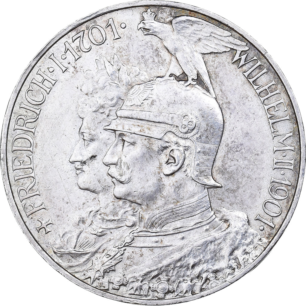 German States, PRUSSIA, Wilhelm II, 5 Mark, 1901, Berlin, Silver, AU(50-53)