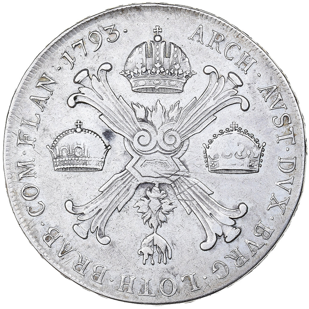 ESTADOS ITALIANOS, MUNZE OSTERREICH, Franz II, Crocione, Kronenthaler, 1793