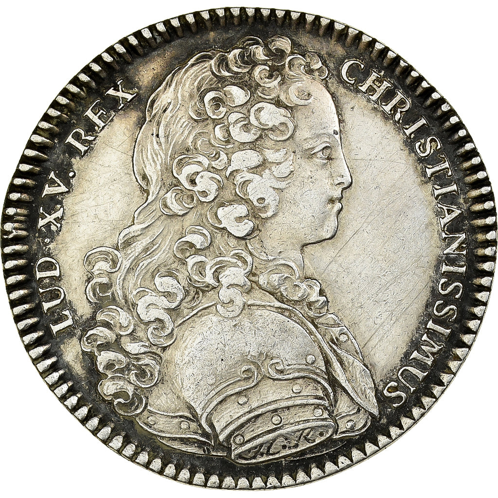 France, Token, Louis XV, Monnaie de Paris, 1723, Duvivier, AU(55-58), Silver