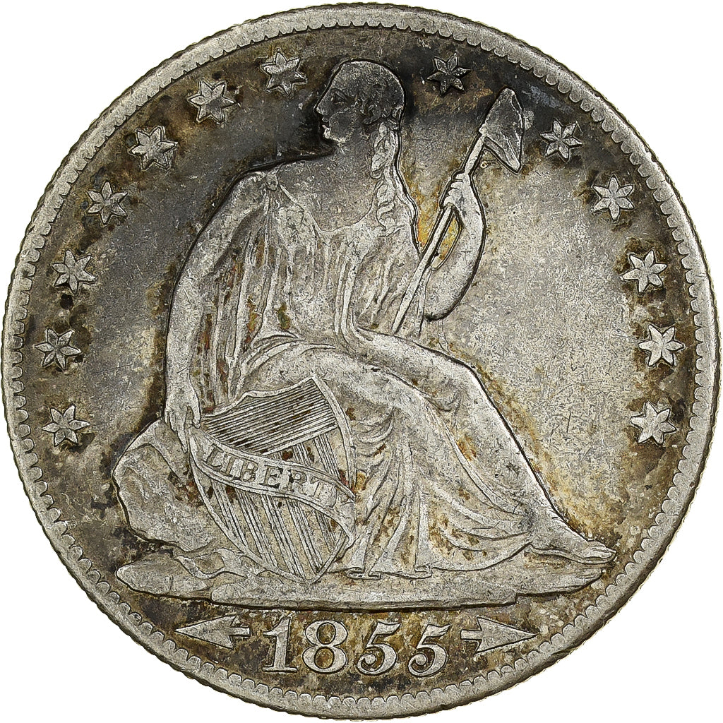Estados Unidos, Half Dollar, Seated Liberty Half Dollar, 1855, U.S. Mint, Plata