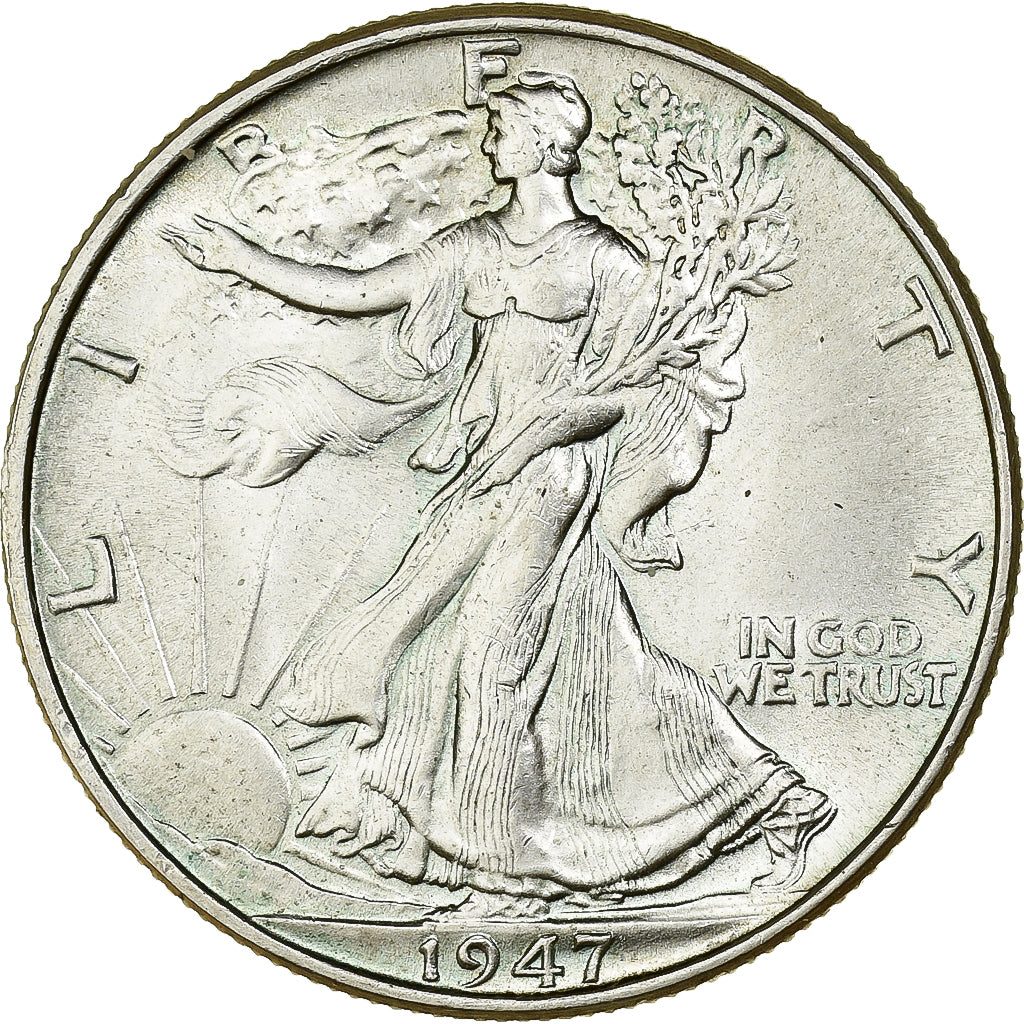 Coin, United States, Liberty Walking, Half Dollar, 1947, Philadelphia