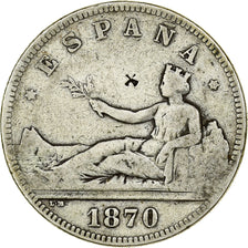 Coin, Spain, Provisional Government, 2 Pesetas, 1870, Madrid, VF(20-25), Silver