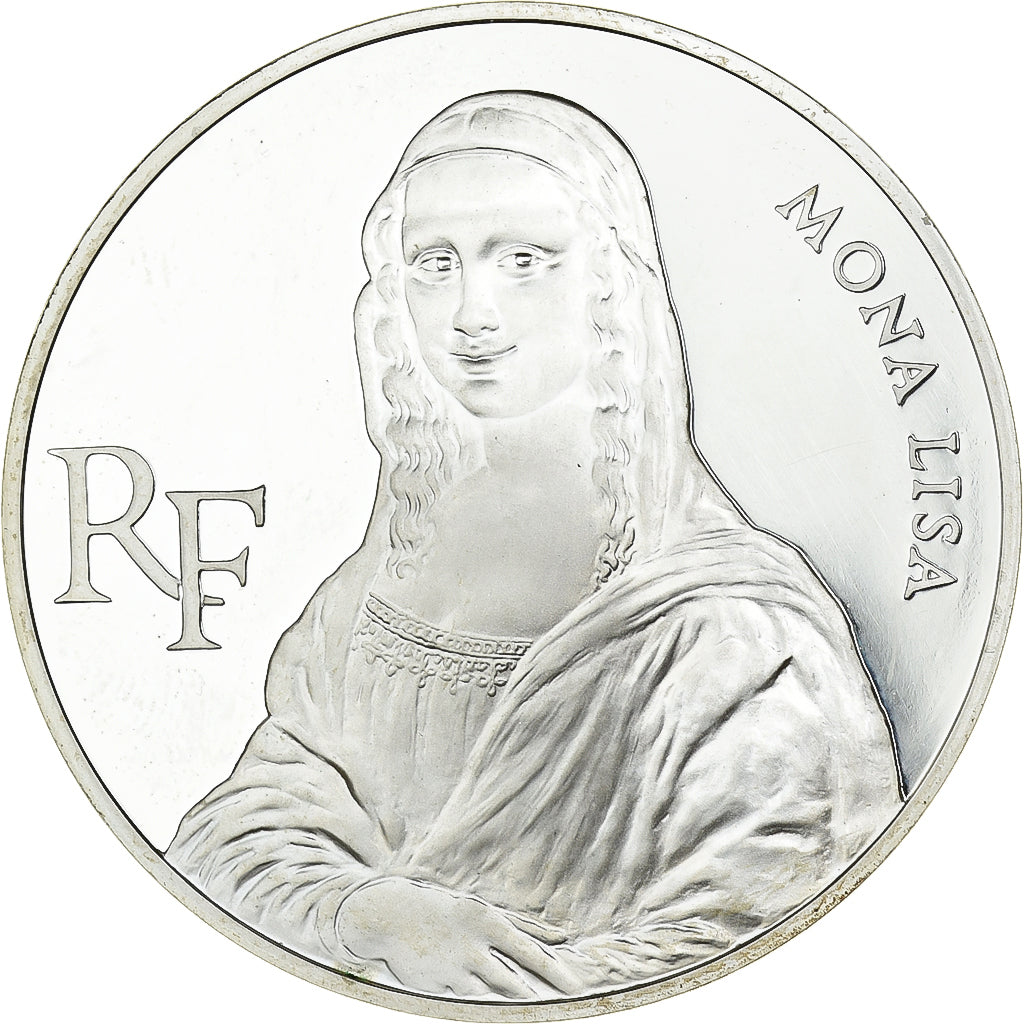 France, 100 Francs, Mona Lisa, 1993, Paris, Silver, MS(63), KM:1017