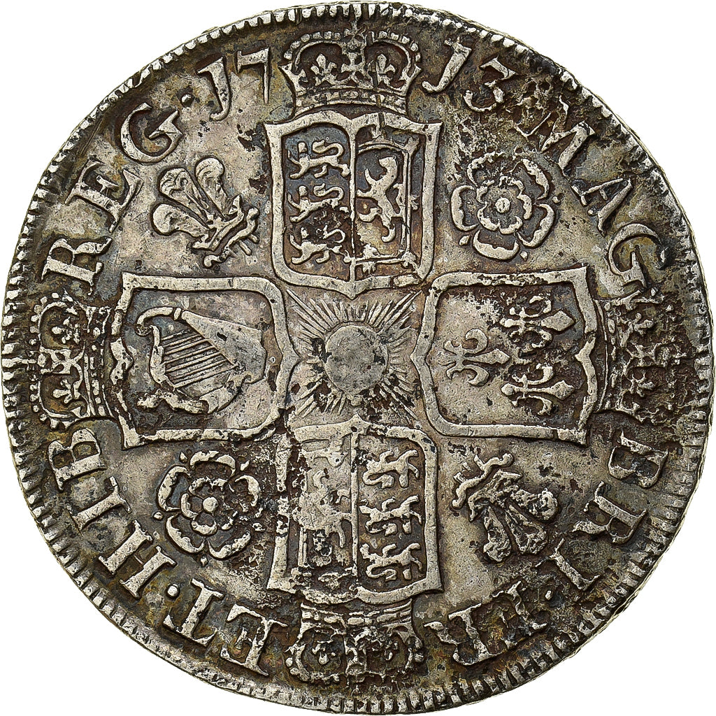 Gran Bretagna, Anne, 1/2 Crown, 1713, Argento, MB, Spink:3607