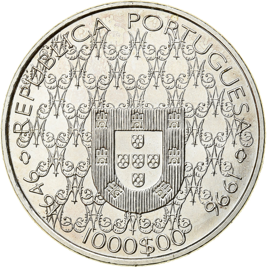 Münze, Portugal, 1000 Escudos, 1996, Lisbon, UNZ, Silber, KM:696