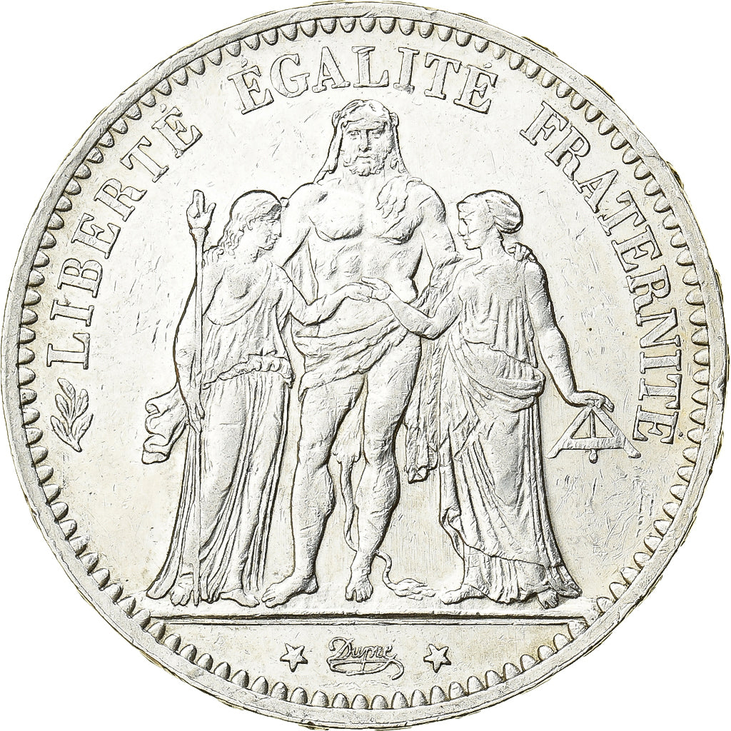 Moneta, Francja, Hercule, 5 Francs, 1874, Paris, AU(50-53), Srebro, KM:820.1
