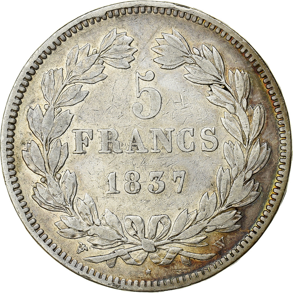 Moneta, Francja, Louis-Philippe, 5 Francs, 1837, Lille, VF(30-35), Srebro