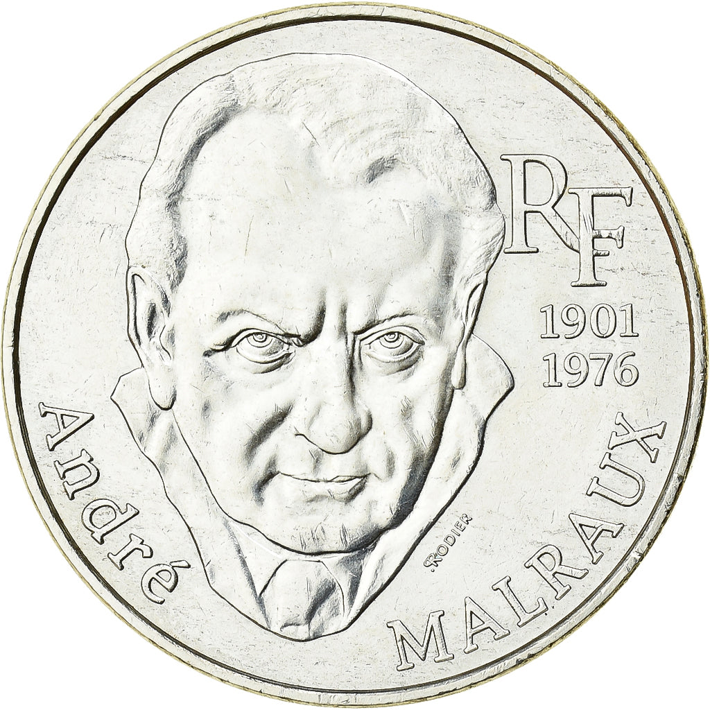 Munten, Frankrijk, André Malraux, 100 Francs, 1997, Paris, PR, Zilver, KM:1188