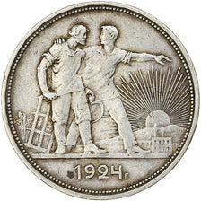 RUSSIA, Rouble, 1924, KM #90.1, EF(40-45), Silver, 19.85