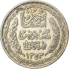 Tunisia, Ahmad Pasha Bey, 10 Francs, 1934, Paris, Silver, AU(55-58), KM:262