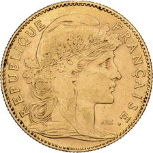 Moneta, Francia, Marianne, 10 Francs, 1900, Paris, MB+, Oro, KM:846