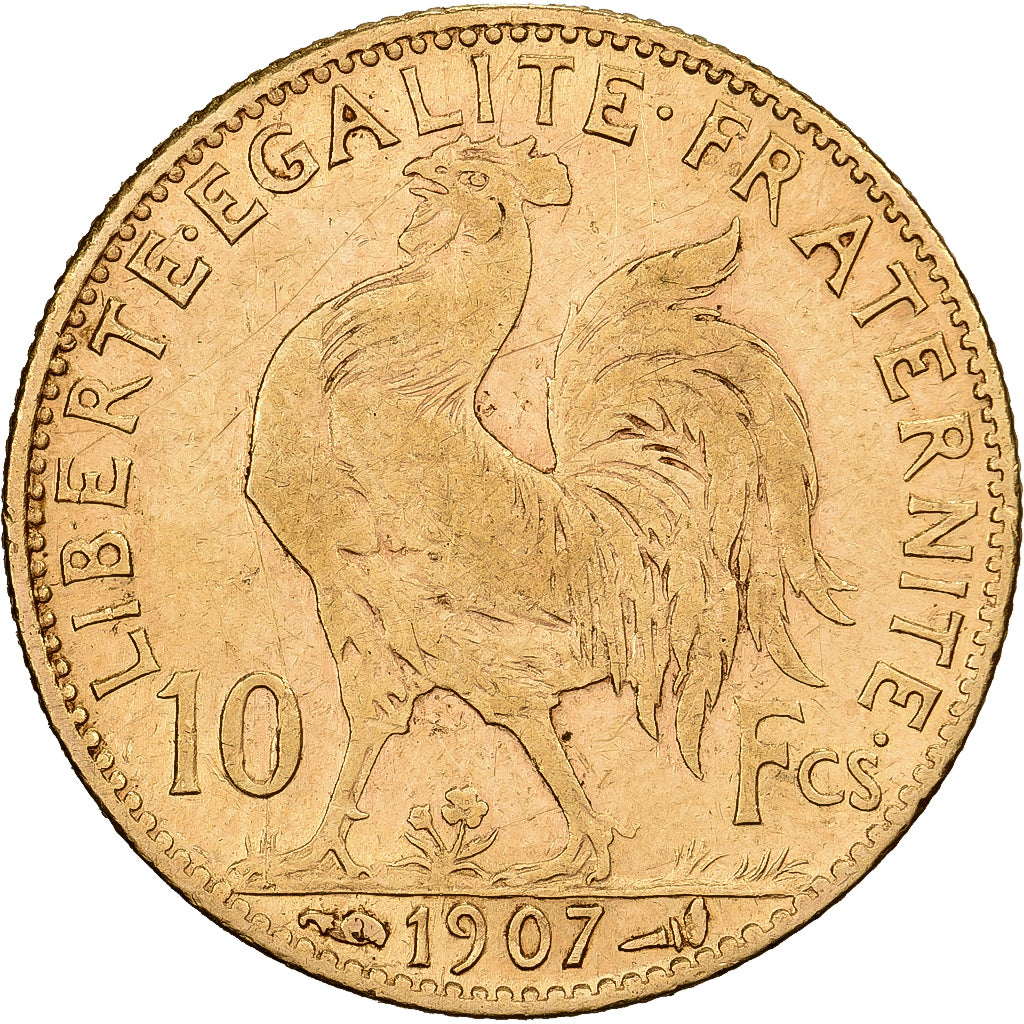 France, Marianne, 10 Francs, 1907, Paris, TB+, Or, KM:846, Gadoury:1017