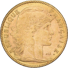 Moneta, Francia, Marianne, 10 Francs, 1910, Paris, Coq, BB+, Oro, KM:846
