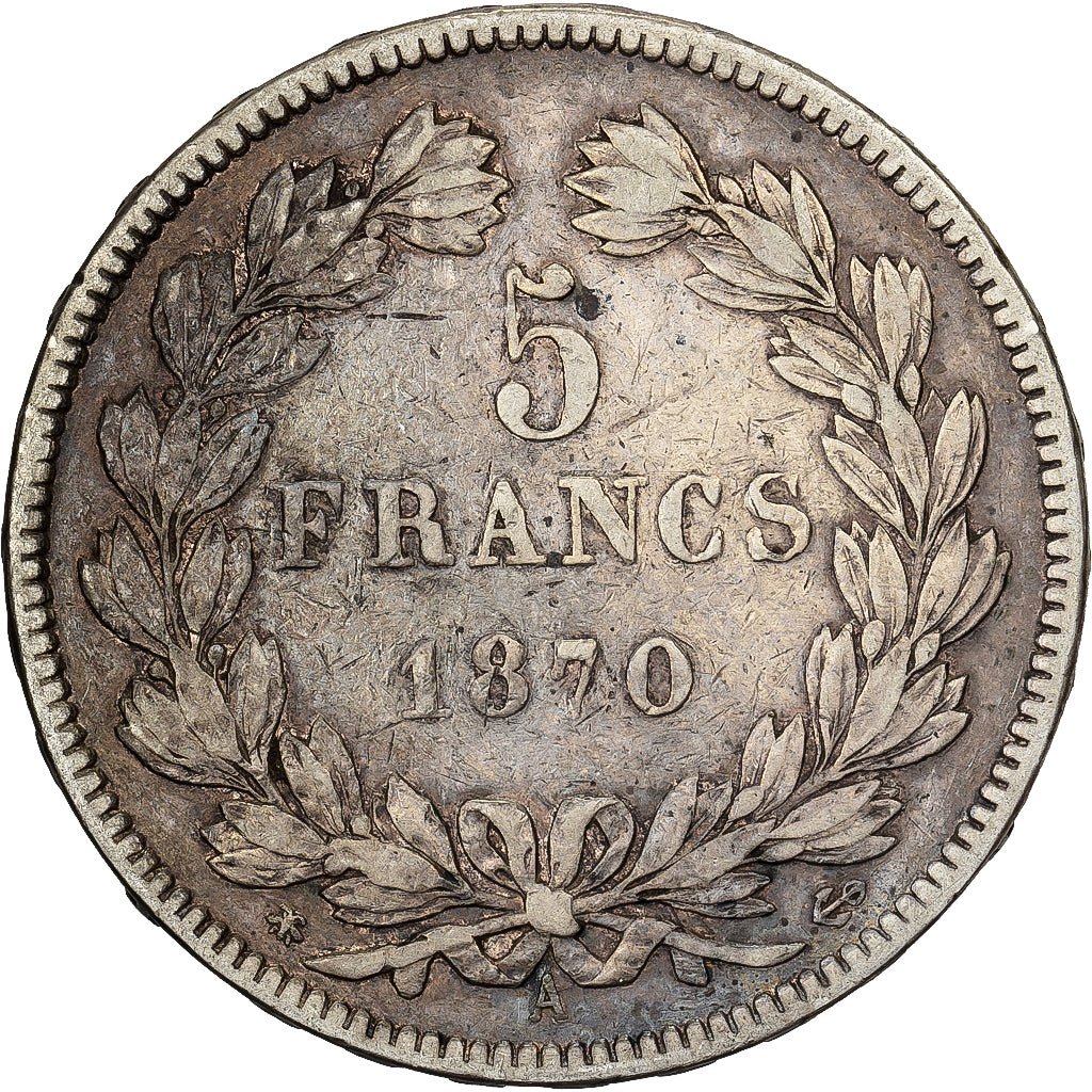 France, Cérès, 5 Francs, 1870, Paris, TB+, Argent, KM:818.1