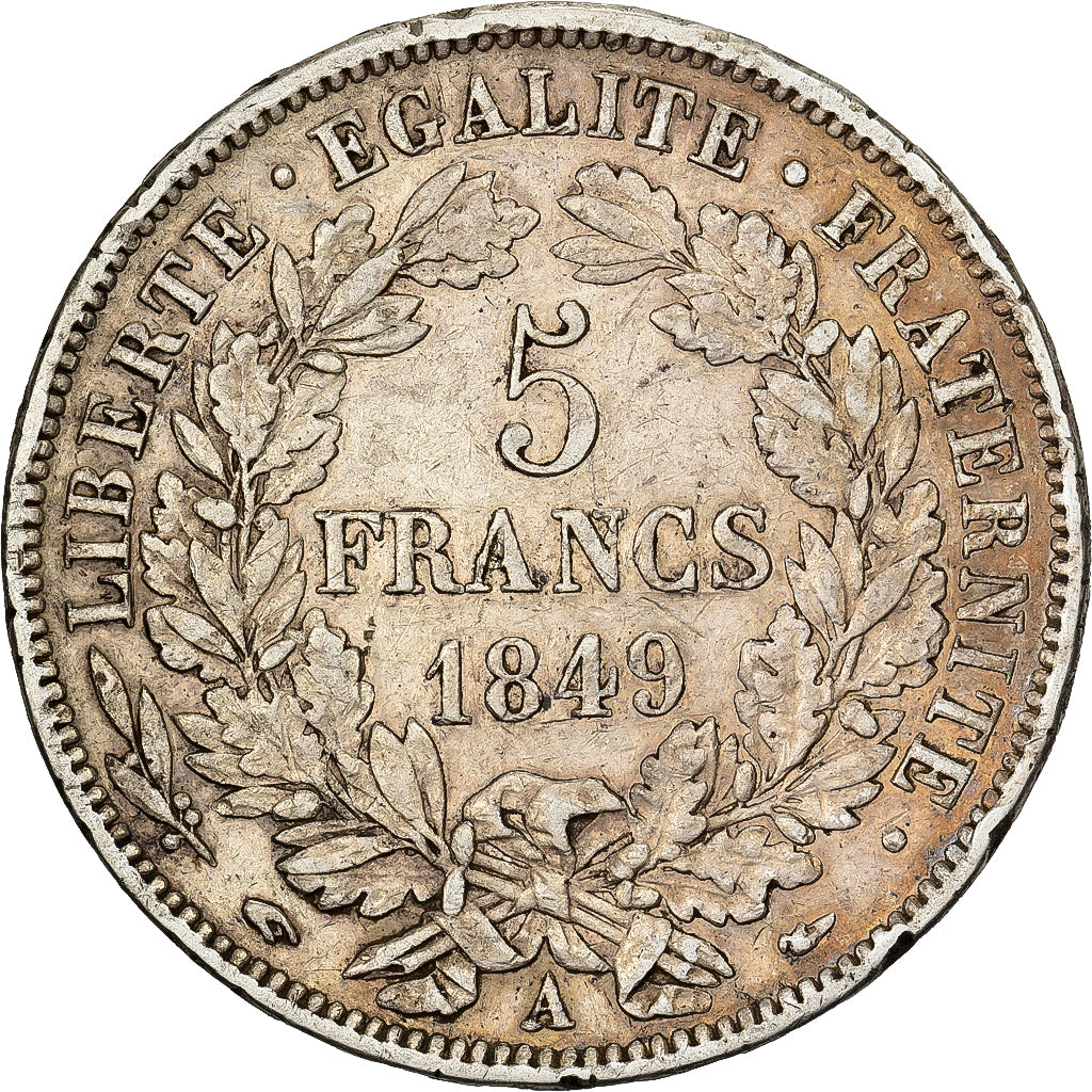 France, Cérès, 5 Francs, 1849, Paris, VF(30-35), Silver, KM:761.1, Gadoury:719