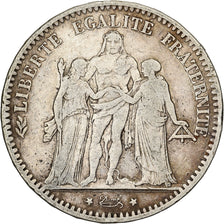 FRANCE, Hercule, 5 Francs, 1877, Bordeaux, KM #820.2, VF(20-25), Silver,...