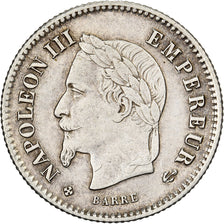 Moneta, Francia, Napoleon III, 20 Centimes, 1867, Strasbourg, BB+, Argento