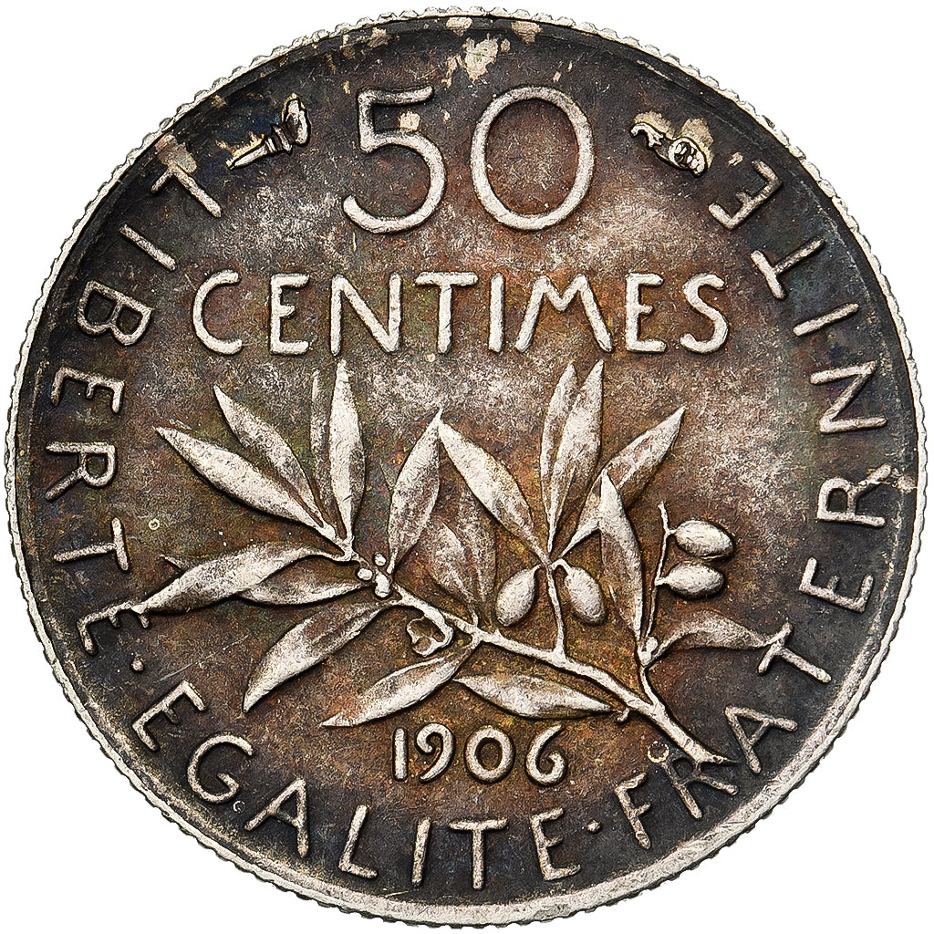 Monnaie, France, Semeuse, 50 Centimes, 1906, Paris, TTB, Argent, Gadoury:420