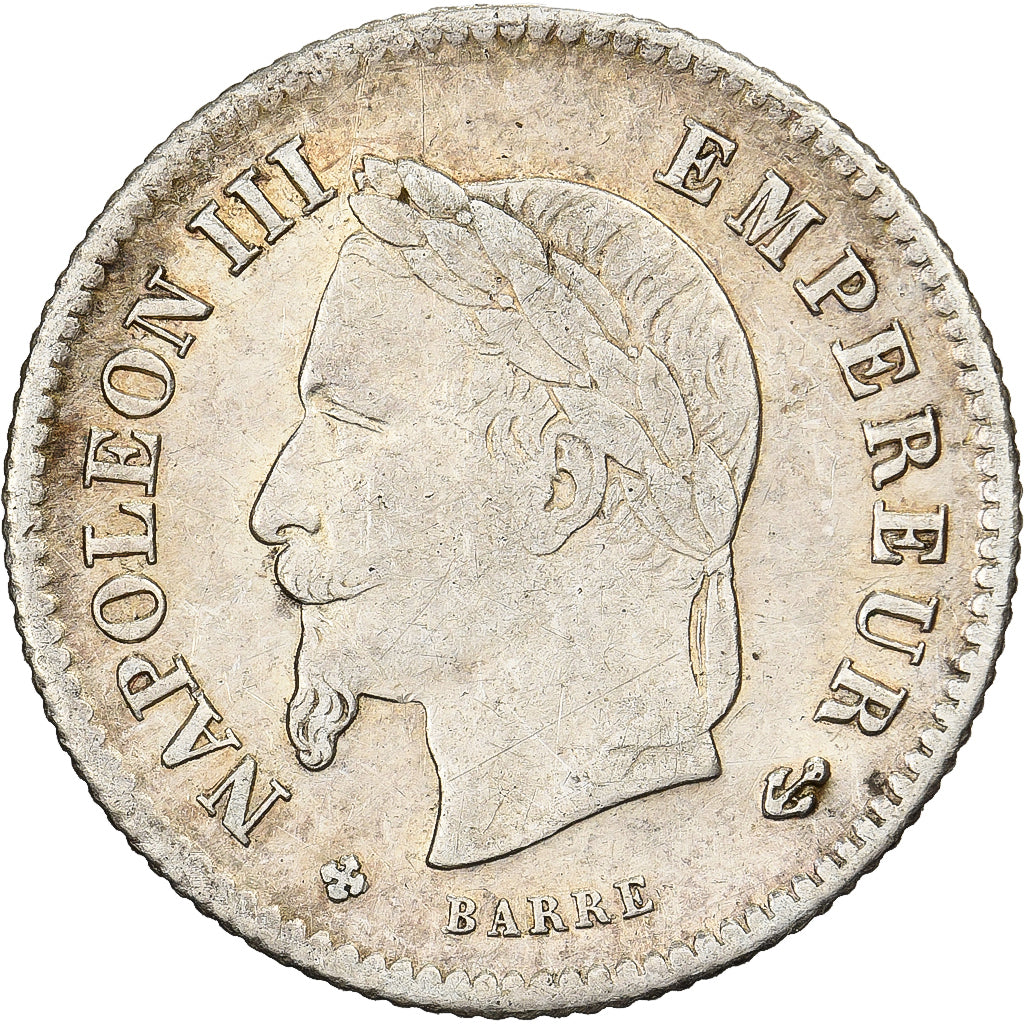 Francia, Napoleon III, 20 Centimes, 1867, Strasbourg, Argento, BB, Gadoury:309