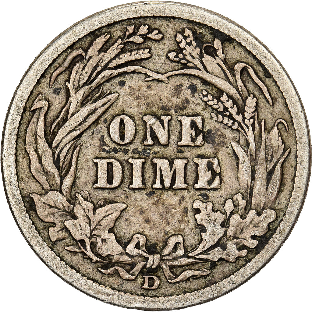 Stati Uniti, Barber Dime, Dime, 1912, U.S. Mint, Denver, MB+, Argento, KM:113