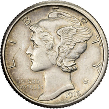 Münze, Vereinigte Staaten, Mercury Dime, Dime, 1918, San Francisco