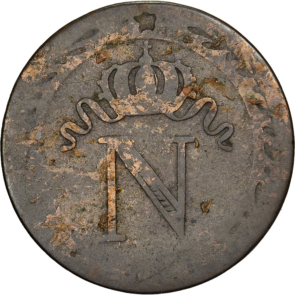 Francja, 10 Centimes, Napoléon I, 1808, Toulouse, Bilon, VF(20-25)