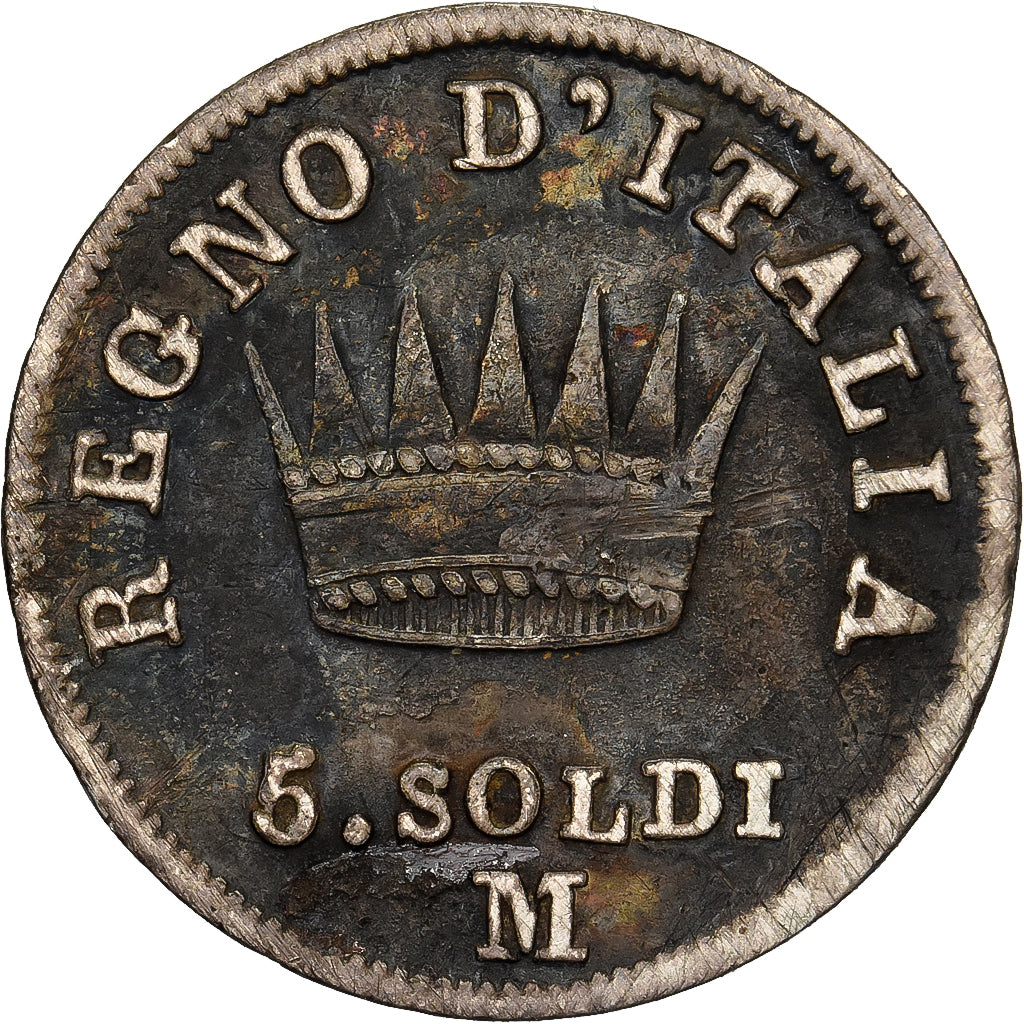 Coin, ITALIAN STATES, KINGDOM OF NAPOLEON, Napoleon I, 5 Soldi, 1809, Milan