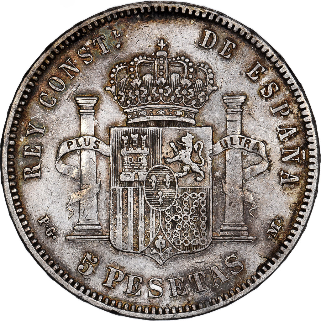 Münze, Spanien, Alfonso XIII, 5 Pesetas, 1892, Madrid, SS, Silber, KM:700