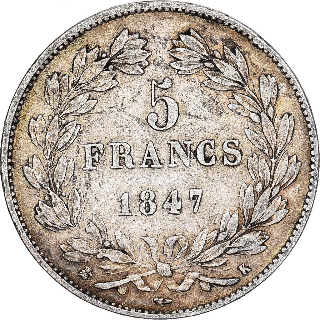 Münze, Frankreich, Louis-Philippe, 5 Francs, 1847, Bordeaux, SS, Silber