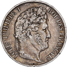 Louis Philippe I, 5 Francs tête laurée, I plus éloigné, 1844 W, Lille, Gadoury 6
