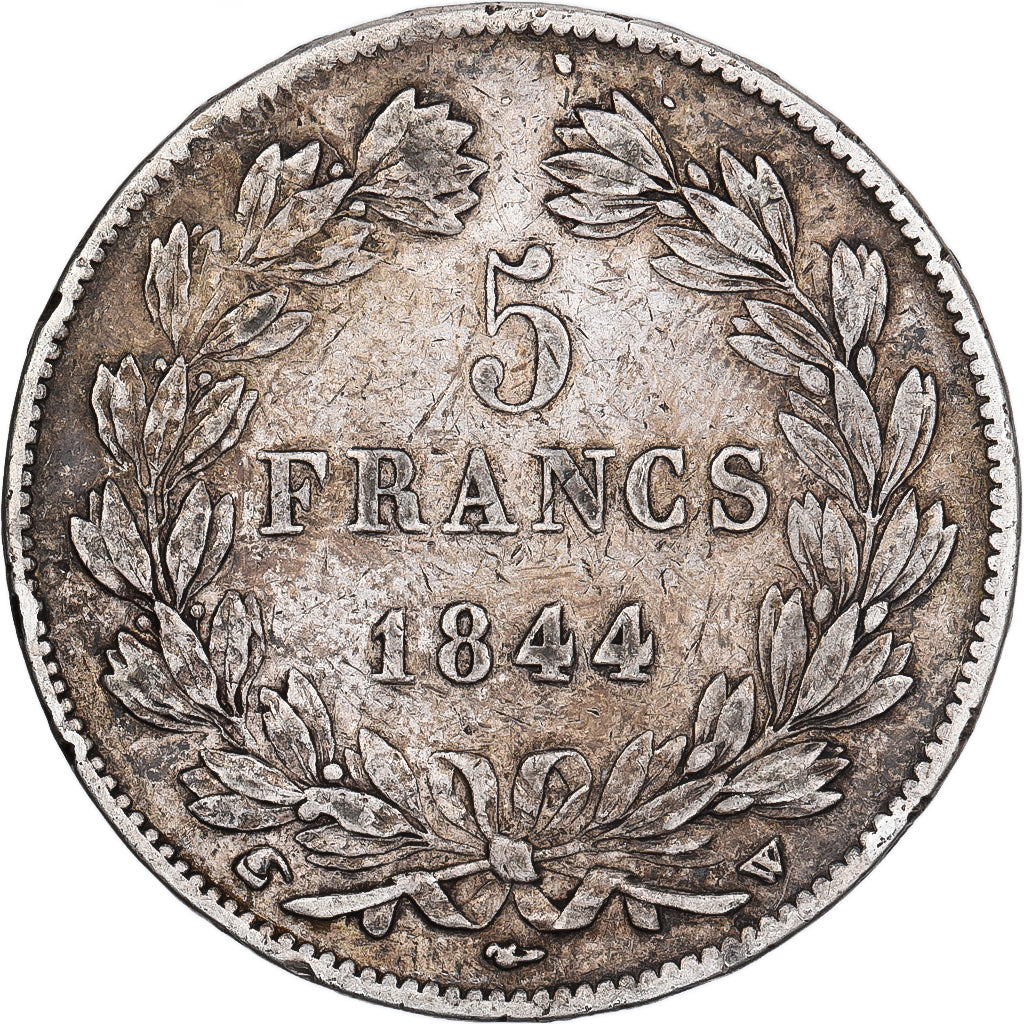 FRANCE, Louis-Philippe, 5 Francs, 1844, Lille, KM #749.13, EF(40-45), Silver,...