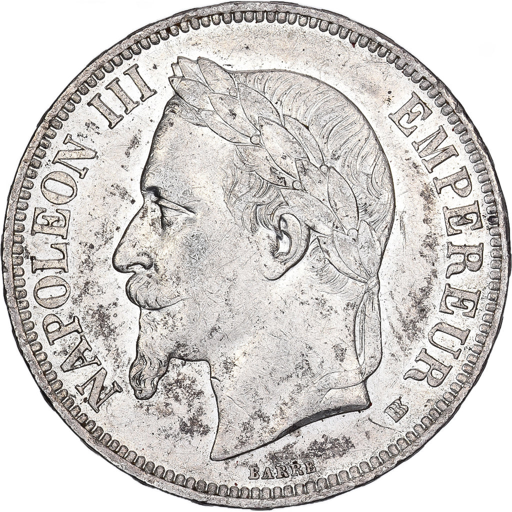 Francia, Napoleon III, 5 Francs, 1869, Strasbourg, Plata, EBC, Gadoury:739
