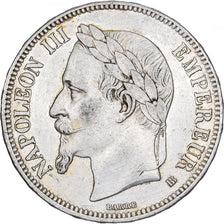 France, Napoléon III, 5 Francs, 1869, Strasbourg, Argent, TTB, Gadoury:739