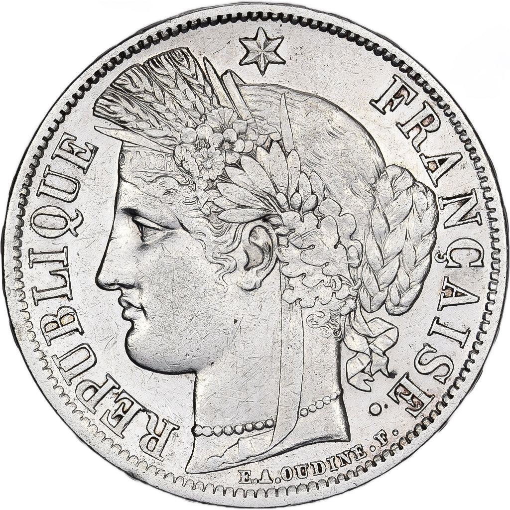 Francia, Cérès, 5 Francs, 1851, Paris, MB+, Argento, KM:761.1, Gadoury:719