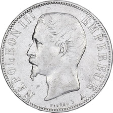 Moneda, Francia, Napoleon III, Napoléon III, 5 Francs, 1855, Paris, MBC, Plata