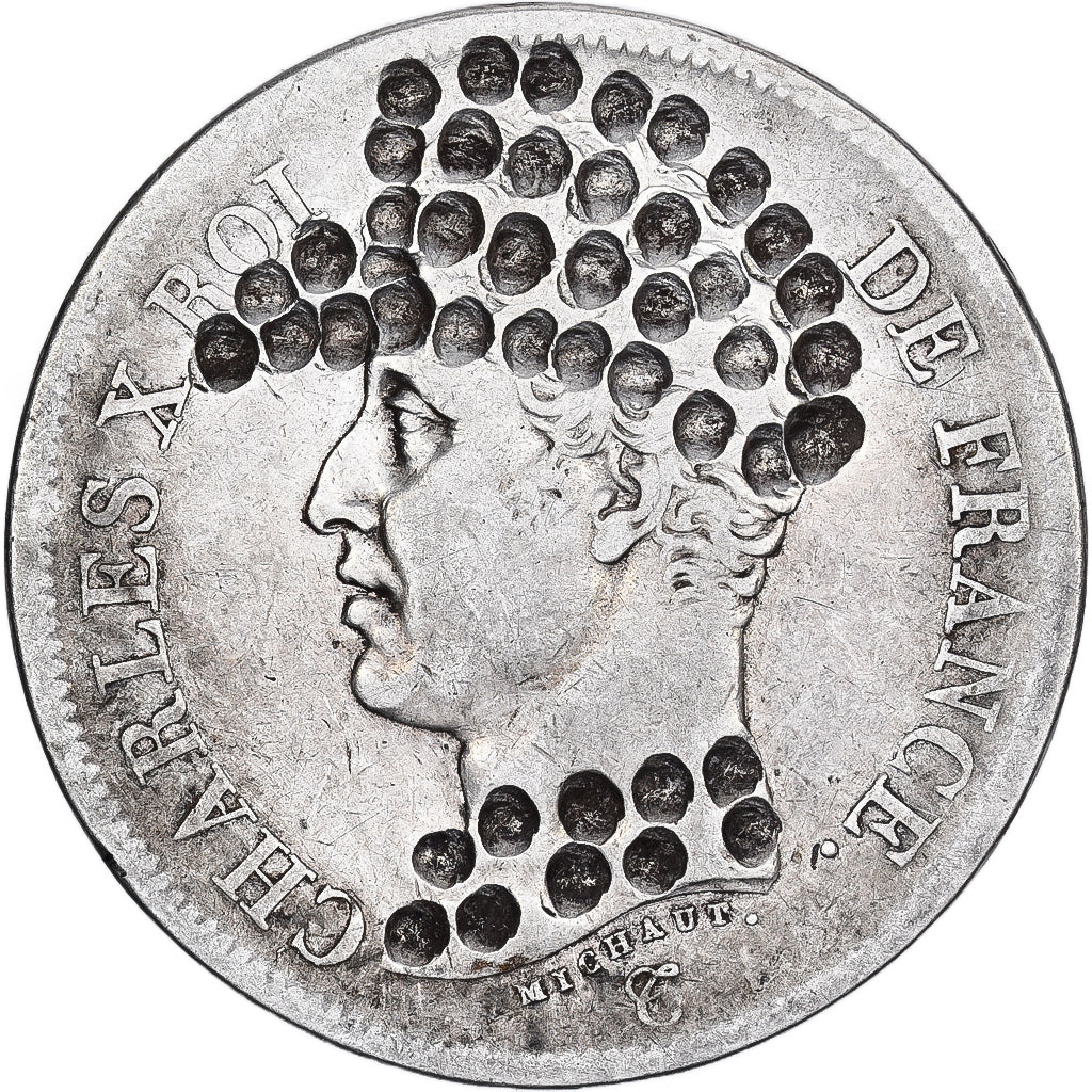 France, Charles X, 5 Francs, 1826, Lille, Satirique, Argent, TB, Gadoury:643