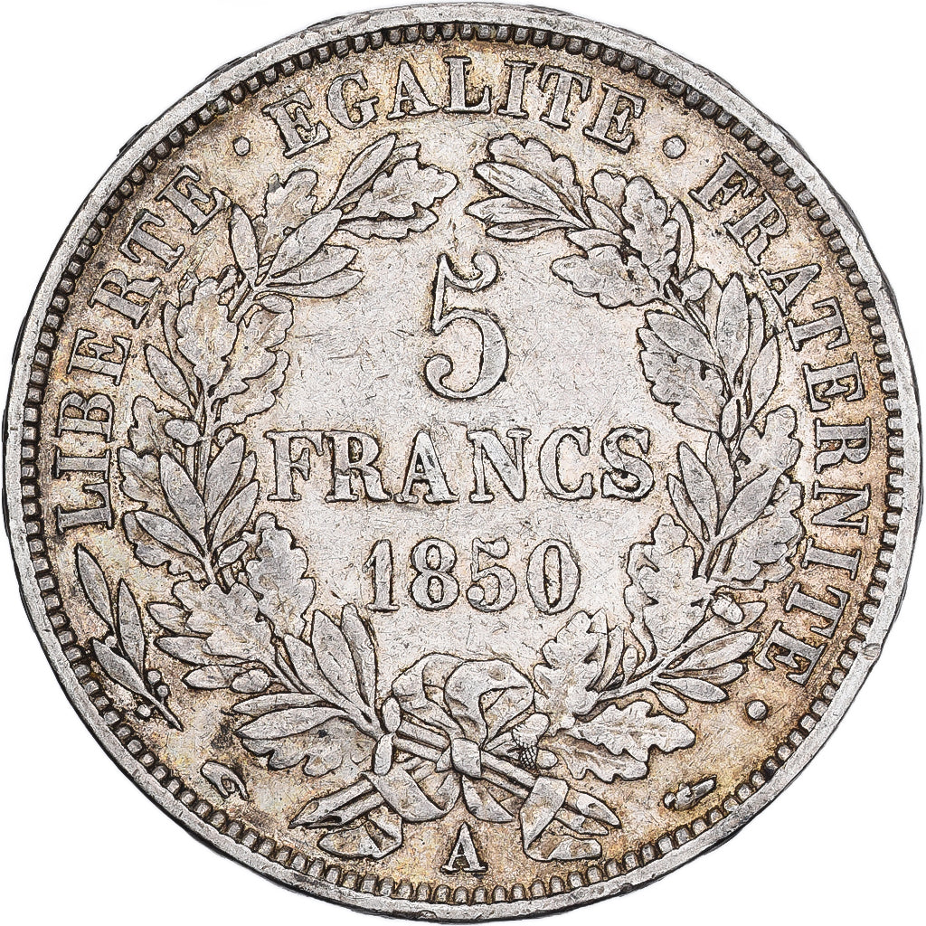 Francia, 5 Francs, Cérès, 1850, Paris, Argento, BB, Gadoury:719, KM:761.1