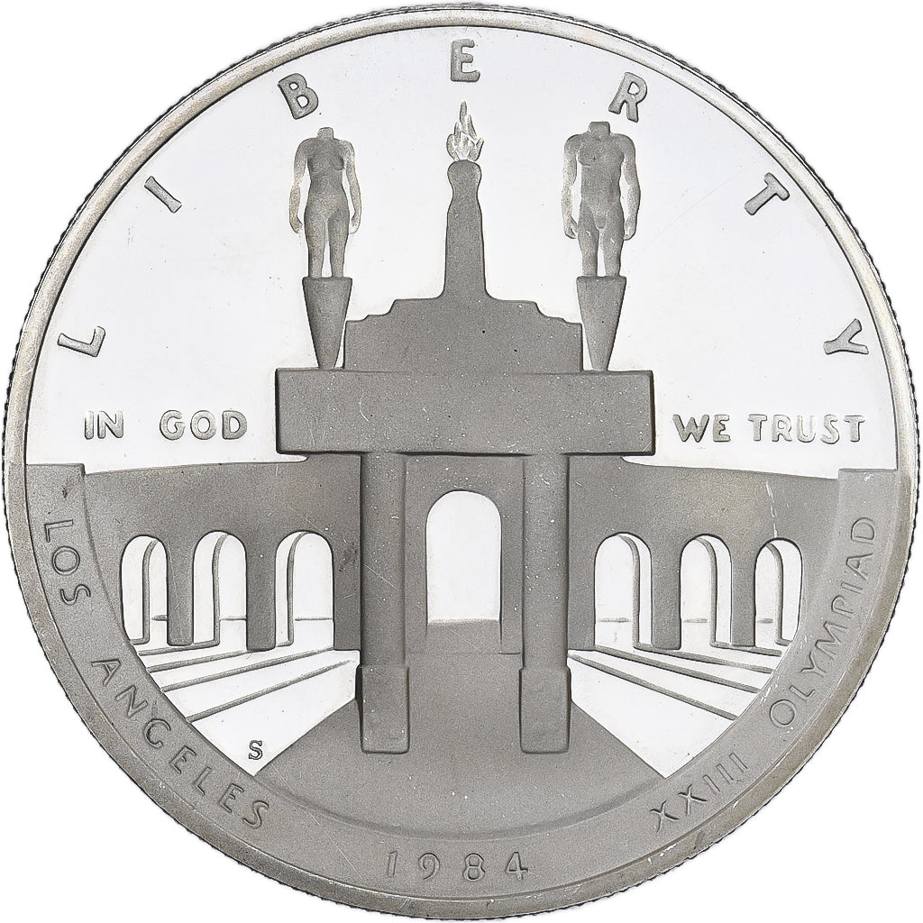 USA, One Dollar, Olympiades, 1984, San Francisco, BE, Srebro, AU(55-58), KM:171
