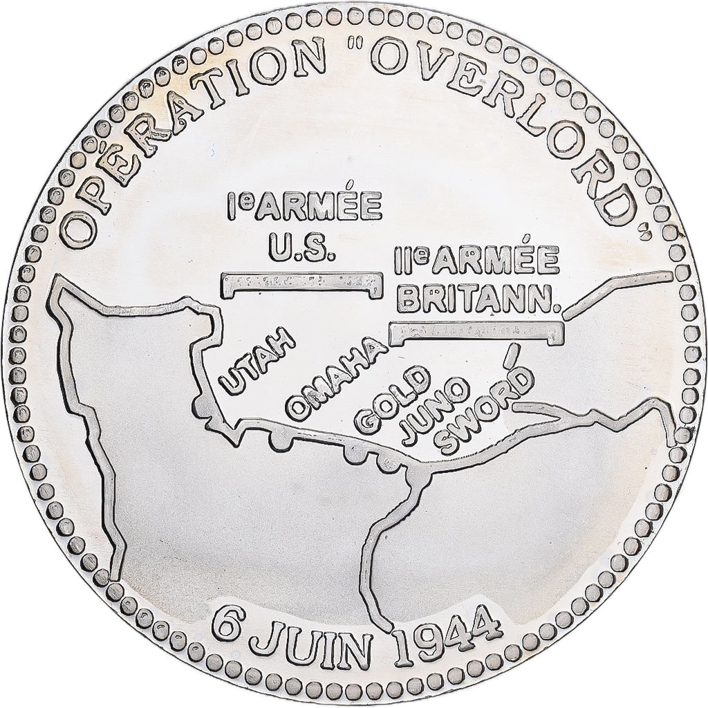 Francja, medal, Opération Overlord, 50ème Anniversaire du Débarquement, 1994