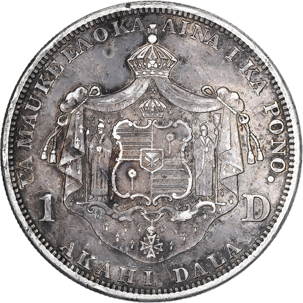 Hawaii, Kalakaua I, Dollar, Akahi Dala, 1883, BB, Argento, KM:7