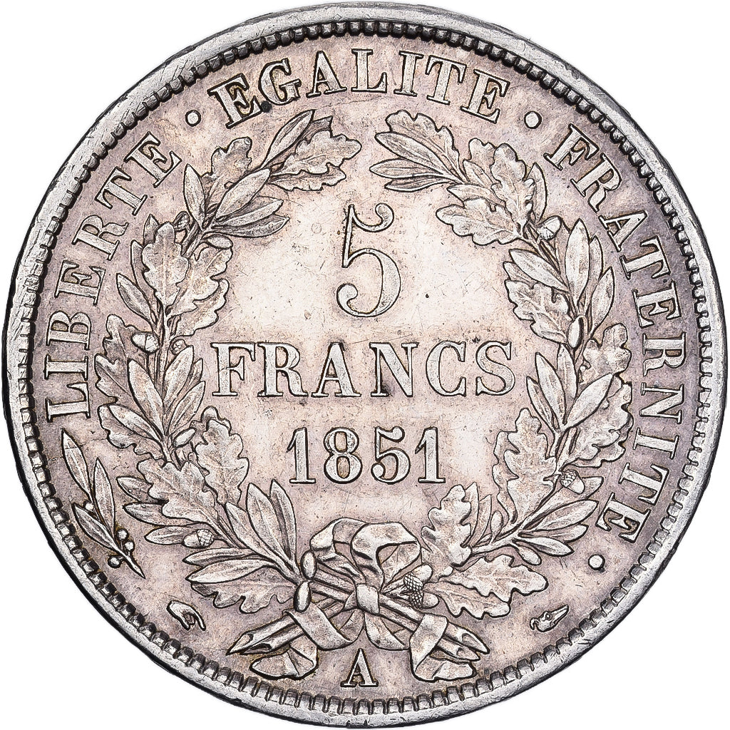 FRANCE, Cérès, 5 Francs, 1851, Paris, KM:761.1, TTB+, Silver, Gadoury 719