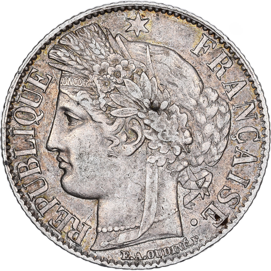 Frankrijk, 1 Franc, Cérès, 1887, Paris, Zilver, ZF+, Gadoury:465a