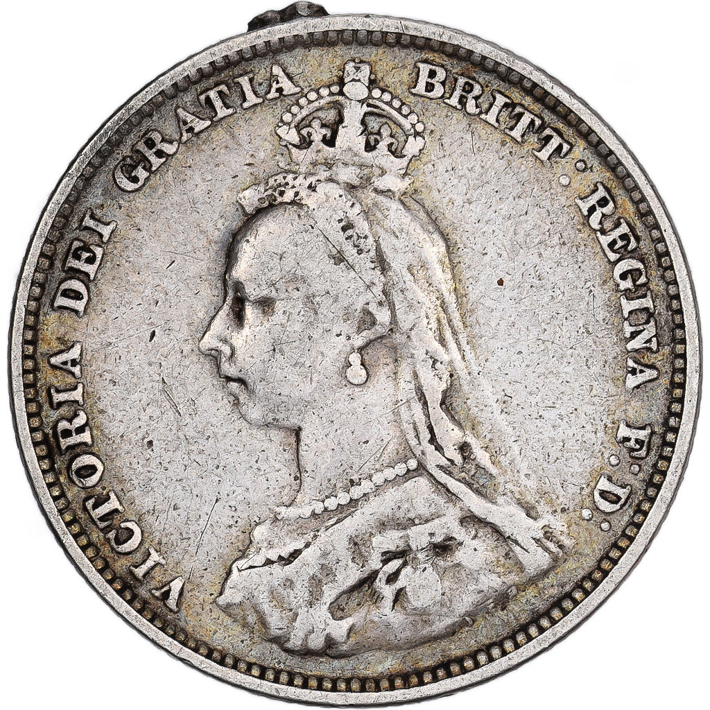 Grande-Bretagne, Victoria, 1 Shilling, 1887, Londres, Argent, TTB