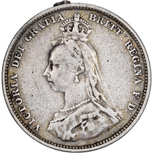 Grande-Bretagne, Victoria, 1 Shilling, 1887, Londres, Argent, TTB