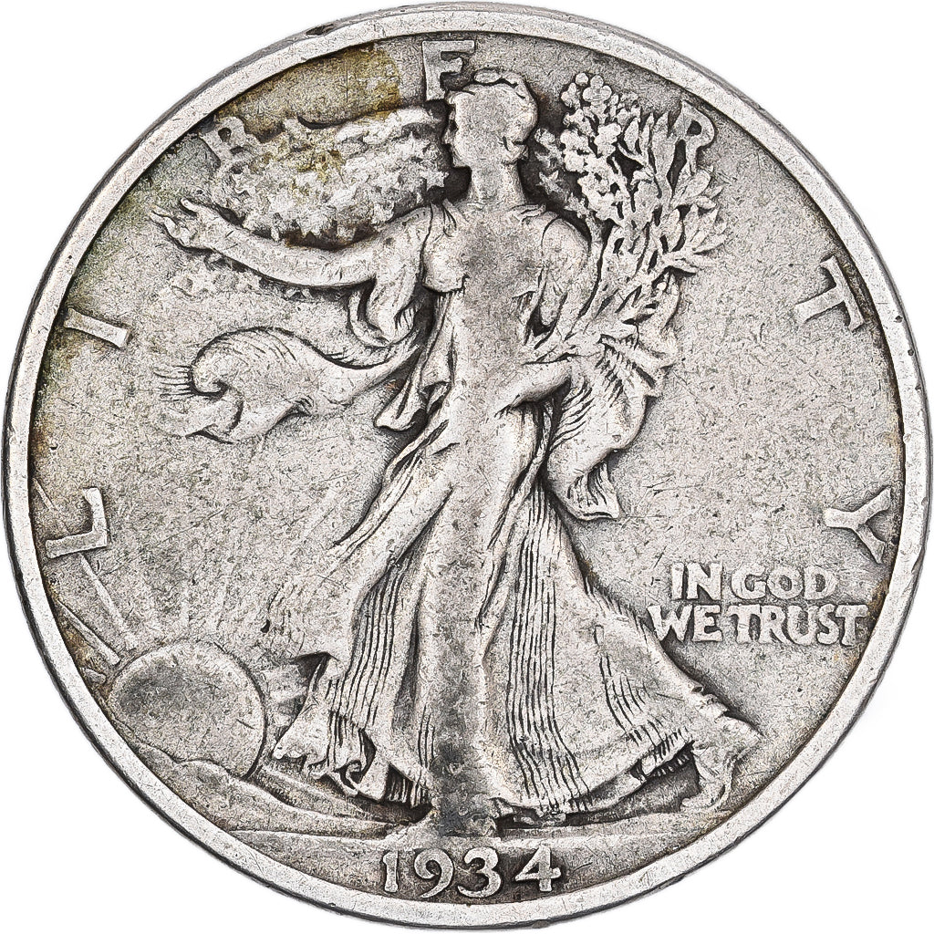 Estados Unidos, Half Dollar, 1934, Philadelphia, Plata, BC+, KM:142