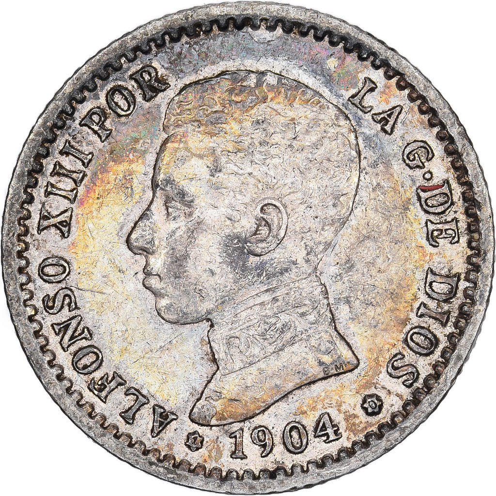 Münze, Spanien, Alfonso XIII, 50 Centimos, 1904 (04), Madrid, SS+, Silber