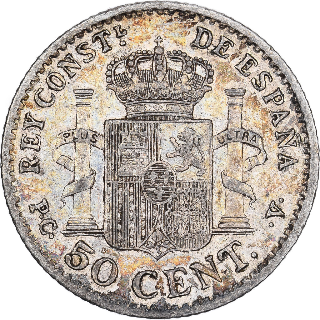 Münze, Spanien, Alfonso XIII, 50 Centimos, 1904 (04), Madrid, SS+, Silber
