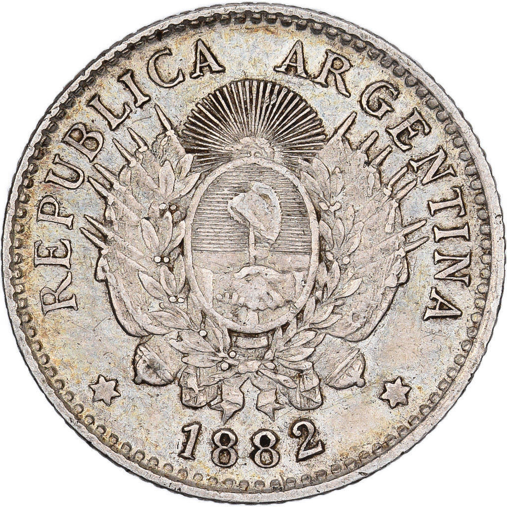 Moneta, Argentina, 10 Centavos, 1882, BB, Argento, KM:26