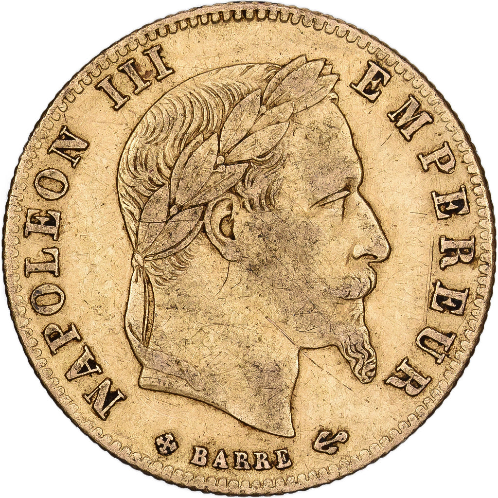 Francja, Napoleon III, 5 Francs, 1866, Strasbourg, Złoto, VF(30-35)