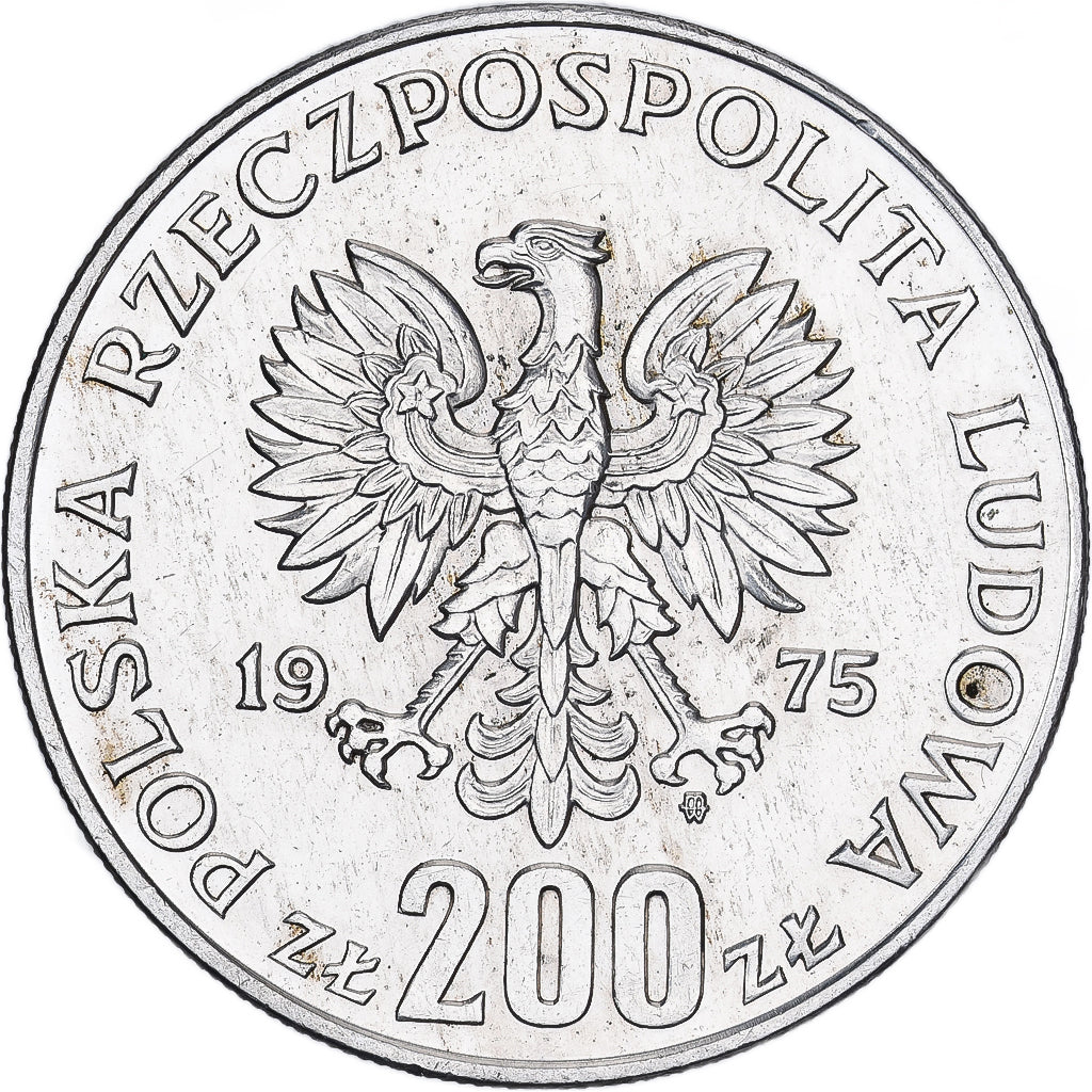 Moneta, Polonia, 200 Zlotych, 1975, Warsaw, SPL-, Argento, KM:79